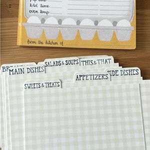 Yellow Green and Blue Recipe Card Set with Dividers